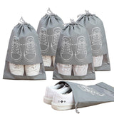 Zollyss NonWoven Shoe Bags Pouches Travel Cover For Shoe Storage & Travelling Drawstring Bags Dust Cover, Grey (Pack Of 5) (Gre