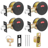 Tandefio 4 Pcs Deadbolt with Occupancy Indicator, in Use/Vacant Occupied Bathroom Lock, 304 Stainless Steel Commercial Door Lock