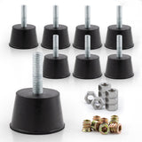 NEWBYTEK M6 Thread Rubber Furniture Leveling Feet Screw in Threaded Furniture Levelers Adjustable Table Chair Levelers Feet Glid