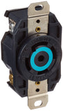 Leviton 2810 30 Amp, 120/208 Volt 3PY, Flush Mounting Locking Receptacle, Industrial Grade, Grounding, V0Max, Black