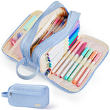 Sooez High Capacity Pencil Case, Soft Corduroy Pencil Pouch with 4 Compartments, Multiple Pockets, Large Pencil Bag with Sturdy 
