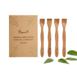 Organic B Neem Wood Tongue Scraper | Tongue Cleaner | Pack Of 4