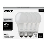 Feit Electric A19 LED Light Bulb, 40-Watt Equivalent, 3500K Neutral White, E26 Base, 450 Lumens, 11,000-Hour Lifespan, General-p