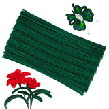 ZXIIXZ 100 Pcs Pipe Cleaners, Fuzzy Chenille Stems Green Pipe Cleaners Craft, Pipe Cleaners Bulk for Festivals Flower Making, Ar