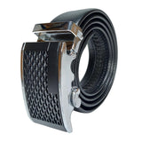 Brolaviya Mens Automatic Ratchet Buckle Belt,Silver