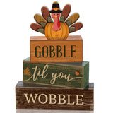Lineshading 4 Pcs Thanksgiving Decoration for Home Wooden Turkey Decor Thanksgiving Table Decor Fall Tiered Tray Decoration Than
