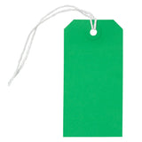 JAM PAPER Gift Tags with String Medium 4 3/4 x 2 3/8 Green Bulk 100/Pack