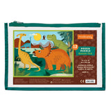 Mudpuppy Mighty Dinosaurs Pouch Puzzle, 12 Extra Thick Colorful Pieces, 14  x11- Great for Kids Age 3+ - Perfect for Travel