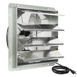 JPOWER 18 Inch Shutter Exhaust Fan, Gable Vent Fan, Wall Mount Ventilation, High Speed 2600 CFM, Automatic Aluminum Blades, for 