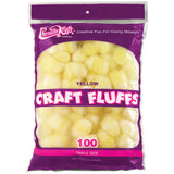 Creativity Street CottonLike Polyester Decorated Craft Fluff Ball, Yellow, Pack of 100