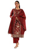 Libas Women'S Chanderi Silk Kurta Set (49452 Maroon