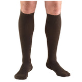Truform Compression Socks, 15-20 mmHg, Men's Dress Socks, Knee High Over Calf Length, Brown, Medium
