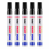 Black Paint Markers, 5 Pack Oil-Based Waterproof Quick Dry Permanent Paint Pen Set for Rocks Painting, Wood, Fabric, Plastic, Ca