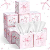 Fourluoo 12 Pack Spring Facial Tissues Cube Face Boxes 600 Sheets 3 Ply Small Square Tissues Bulk for Spring Summer Car Bedroom 