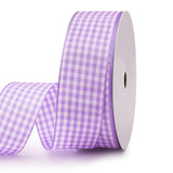VIVIQUEN Gingham Ribbon Checkered Ribbon 1-Inch Wide Taffeta Plaid Ribbon 25 Yard Long 100% Polyester Woven Edge (Purple, 1 Inch