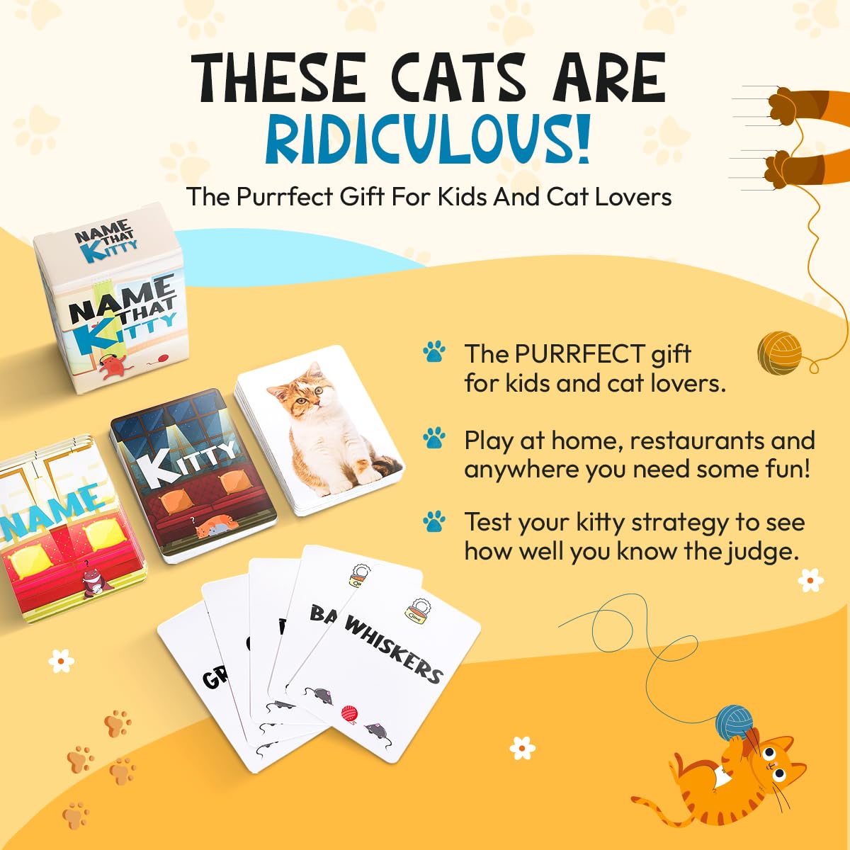 Name That Kitty - Cat Card Game for Kids 8-12 is Great for Cat Crafts, Cat Games, and Cat Memory Fans! Fun for Families, 9-Year-