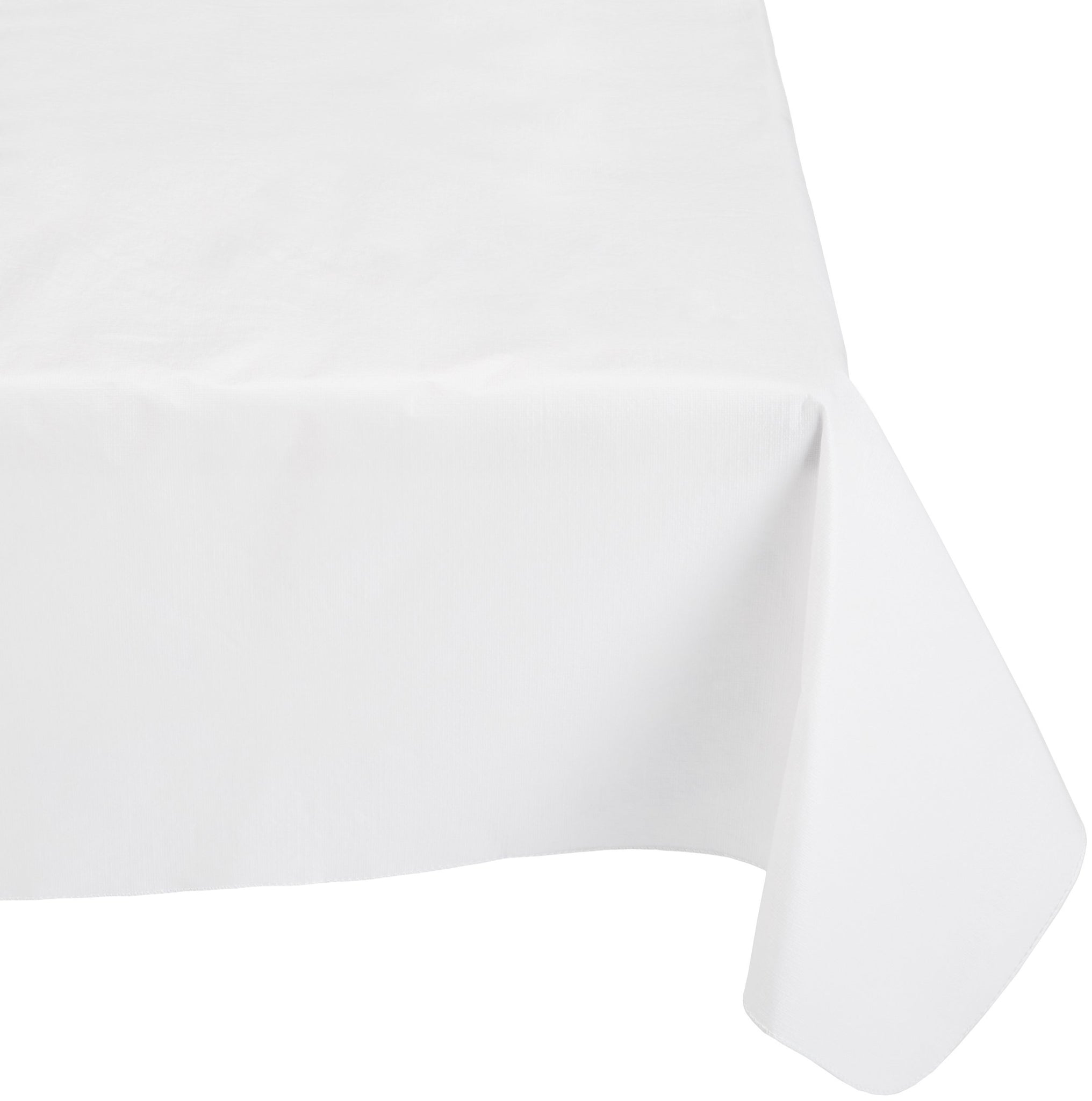 Carnation Home Fashions Vinyl Tablecloth With Polyester Flannel Backing, 52-Inch, White