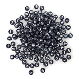 800 Pieces 4x7mm Black Round Acrylic Number Beads 0-9 Mixed Plastic Shape Loose DIY Beads for Jewelry Making Bracelets Necklaces