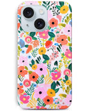 J.west Compatible with iPhone 15 Case 6.1, Soft Shockproof Cute Floral Phone Protective Cover for Women, Garden Flower Pattern D
