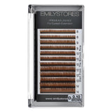 EMILYSTORES Brown Eyelash Extensions 0.10MM Lashes J B C D Curl 8-14MM Length Mix Size (Brown 0.10 D)
