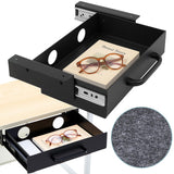 2 Pack Under Desk Slide out Drawer Storage Shelf, Carbon Steel Tray with Mute Felt Sheets, Pull out Organizer for Office Home Wo