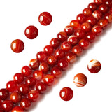 100pcs 8mm Orange Stripe Agate Beads Natural Gemstone Beads Round Loose Beads for Jewelry and Bracelets Making