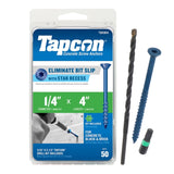 Tapcon 28304 1/4x4 Blue Star Drive Bugle Head Concrete Anchors 50/Box