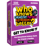 Board Games for Kids 8-12 and Family - Science Trivia Card Game for Kids Age 12+ - Who Knows Chemistry Physics Astronomy Better?