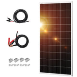 DOKIO 200W 18V Solar Panel Kit Monocrystalline with Aluminum Frame and MC4, Mounting Brackets, Alligator Clips & 5m Cable for RV