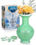 LED 3D Puzzle Vase, 200 Pieces 3D Puzzles for Adults with Flowers, Unique Arts and Crafts for Adults, Unique Housewarning Gifts 