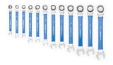 Park Tool MWRSET Ratcheting Metric Wrench Set,6mm 17mm Tool,Blue/Silver