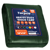 Tarpco Safety Heavy Duty 10 Mil Tarp Cover, Waterproof, UV Resistant, Rip and Tear Proof, Poly Tarpaulin with Reinforced Edges f