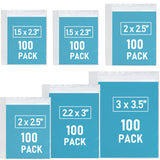 600 PCS Small Plastic Bags, Assorted Sizes, Mini Baggies, Transparent Jewelry Reclosable, Clear Resealable Poly for Pill, Beads,