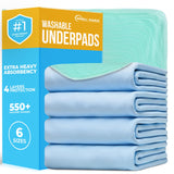 Simpli-Magic Washable Underpads, 34x 36 (Pack of 4) - Heavy Absorbency Reusable Bedwetting Incontinence Pads for Kids,Adults,Eld
