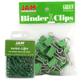 JAM PAPER Office Desk Supplies Bundle - Green - Paper Clips & Binder Clips - 1 Pack of Each (2 Packs Total)