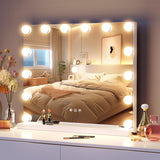 MICLIONLED Hollywood Vanity Mirror with 14 LED Bulbs, Professional Lighted Makeup Mirror with Adjustable Brightness & 3 Color Te