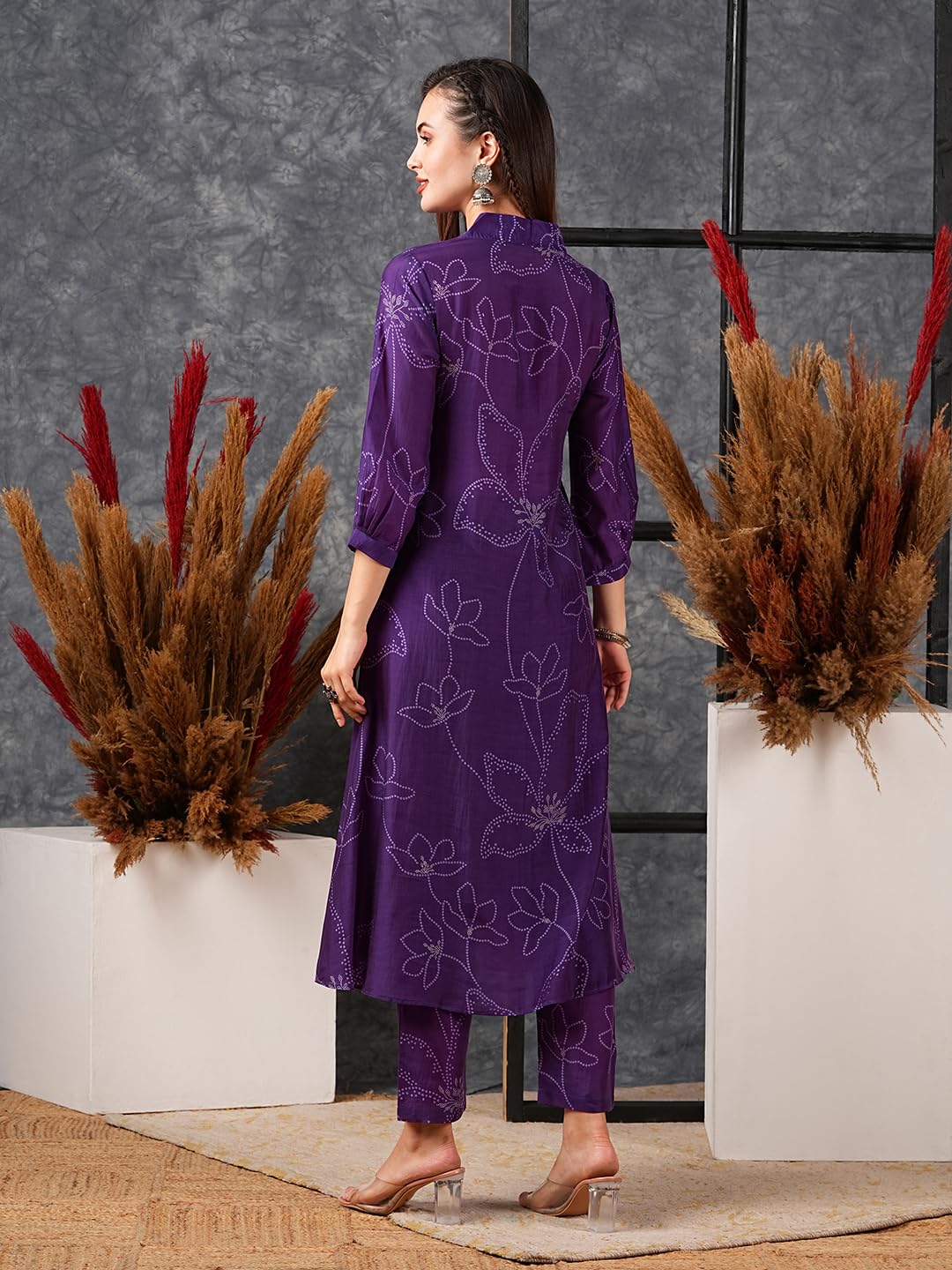 Gosriki Women'S Cotton Blend Anarkali Printed Kurta With Pant (Marup Begani-Nw-Gs_L_Begani_Large),Begani,,B0D579LDLJ