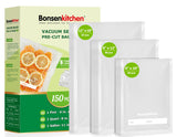 Bonsenkitchen Vacuum Sealer Bags, 20 Gallon 11 x 16+ 80 Quart 8 x 12+ 50 Pint 6 x 10, Commercial Grade, BPA Free, Food Sealer Ba