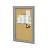 Ghent 36x36 1Door indoor Enclosed Bulletin Board , Shatter Resistant, with Lock, Satin Aluminum Frame Natural Cork (PA13636