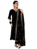 Libas Women'S Velvet Kurta Set (36970_Black