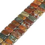 20mm Multicolor Picasso Jasper Fashion Flat Rectangle Loose Beads Double Holes DIY Jewelry Making Strand 8