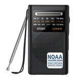 Greadio NOAA Weather Radio, Stereo Earphone Jack,AM/FM Battery Operated Transistor Portable Radio with Best Reception,Powered by