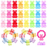 Augshy 300pcs Large Acrylic Bear Beads, 18.5 x 12 mm Mixed Color Clear Gummy Candy Bear Transparent Spacer Loose Beads for Jewel