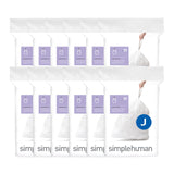 simplehuman Code J 240 Count, Genuine Custom Fit Liners, Drawstring Trash Bags in Dispenser Packs, 30-45 Liter/8-12 Gallon