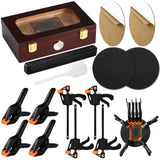 Didaey Card Flattening Kit Trading Card Flattening Tool Accessory Kit Included 1 Moisturizing Box, 2 Acrylic Plates, 4 Vices, 4 