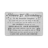 DEGASKEN 21st Birthday Card for Daughter - Daughter 21st Birthday Gifts Decorations for Her Women - Happy 21 Year Old Birthday G