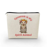 YULUENZE Funny Opossum Makeup Bag Toiletry Zipper Pouch Inspirational Gift Opossum Is My Spirit Animal Cosmetic Bag for Opossum 