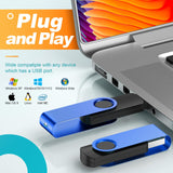 16GB Flash Drive Bulk 10 Pack Thumb Drive Swivel USB Drive Metal Memory Stick Portable 16 GB USB Stick Kepmem 16 Giga Pendrive B