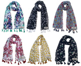 Fusfus WomenS Printed Chiffon Scarves And Stoles, Free Size(Multicolour, Fs1938) Pack Of 6 (Multicolor4)