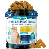 Woyamay Cat Calming Chews, 200 Treats Calming Treats for Cats for Anxiety & Stress Relief, Calming Treats for Cats, Melatonin Ca